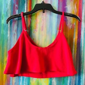 Red bralette crop top